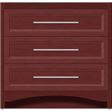 Strasser Woodenwork 45-588 - 36 X 18 X 34.5 Ravenna Town Vanity Ogee Miter Dk Cherry 3 Drw