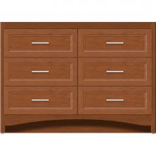 Strasser Woodenwork 46-079 - 48 X 18 X 34.5 Ravenna Town Vanity Ogee Miter Cinn Cherry 6 Drw