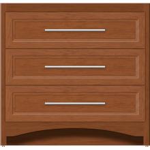 Strasser Woodenwork 45-587 - 36 X 18 X 34.5 Ravenna Town Vanity Ogee Miter Cinn Cherry 3 Drw