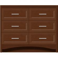 Strasser Woodenwork 45-821 - 42 X 18 X 34.5 Ravenna Town Vanity Ogee Miter Pecan Cherry 6 Drw