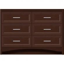 Strasser Woodenwork 46-196 - 48 X 21 X 34.5 Ravenna Town Vanity Ogee Miter Choc Cherry 6 Drw