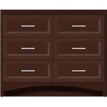 Strasser Woodenwork 45-831 - 42 X 18 X 34.5 Ravenna Town Vanity Ogee Miter Choc Cherry 6 Drw