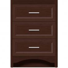 Strasser Woodenwork 45-084 - 24 X 21 X 34.5 Ravenna Town Vanity Ogee Miter Choc Cherry 3 Drw