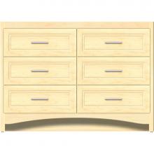 Strasser Woodenwork 46-085 - 48 X 18 X 34.5 Ravenna Town Vanity Ogee Miter Nat Maple 6 Drw