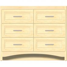 Strasser Woodenwork 45-974 - 42 X 21 X 34.5 Ravenna Town Vanity Ogee Miter Nat Maple 6 Drw