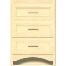 Strasser Woodenwork 45-082 - 24 X 21 X 34.5 Ravenna Town Vanity Ogee Miter Nat Maple 3 Drw
