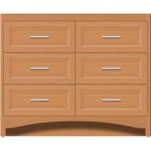 Strasser Woodenwork 45-830 - 42 X 18 X 34.5 Ravenna Town Vanity Ogee Miter Nat Oak 6 Drw