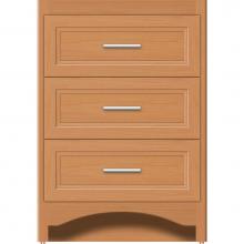 Strasser Woodenwork 44-934 - 24 X 18 X 34.5 Ravenna Town Vanity Ogee Miter Nat Oak 3 Drw