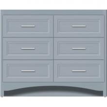 Strasser Woodenwork 45-837 - 42 X 18 X 34.5 Ravenna Town Vanity Ogee Miter Silver Oak 6 Drw