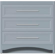 Strasser Woodenwork 45-728 - 36 X 21 X 34.5 Ravenna Town Vanity Ogee Miter Silver Oak 3 Drw