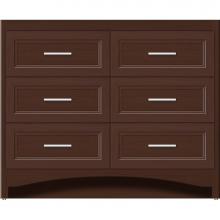 Strasser Woodenwork 45-822 - 42 X 18 X 34.5 Ravenna Town Vanity Ogee Miter Choc Oak 6 Drw