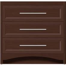 Strasser Woodenwork 45-713 - 36 X 21 X 34.5 Ravenna Town Vanity Ogee Miter Choc Oak 3 Drw