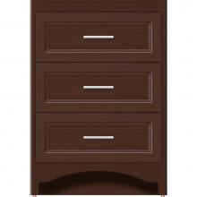 Strasser Woodenwork 45-075 - 24 X 21 X 34.5 Ravenna Town Vanity Ogee Miter Choc Oak 3 Drw