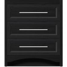 Strasser Woodenwork 45-319 - 30 X 18 X 34.5 Ravenna Town Vanity Ogee Miter Midnight Oak 3 Drw