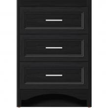 Strasser Woodenwork 45-080 - 24 X 21 X 34.5 Ravenna Town Vanity Ogee Miter Midnight Oak 3 Drw
