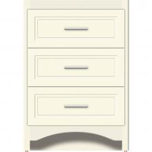 Strasser Woodenwork 45-086 - 24 X 21 X 34.5 Ravenna Town Vanity Ogee Miter Sat Biscuit 3 Drw