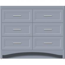 Strasser Woodenwork 45-835 - 42 X 18 X 34.5 Ravenna Town Vanity Ogee Miter Sat Silver 6 Drw