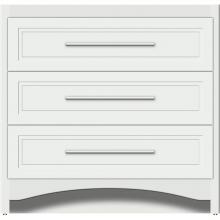 Strasser Woodenwork 45-723 - 36 X 21 X 34.5 Ravenna Town Vanity Ogee Miter Powder Grey 3 Drw