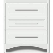 Strasser Woodenwork 45-324 - 30 X 18 X 34.5 Ravenna Town Vanity Ogee Miter Powder Grey 3 Drw