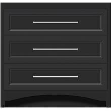 Strasser Woodenwork 45-598 - 36 X 18 X 34.5 Ravenna Town Vanity Ogee Miter Sat Black 3 Drw