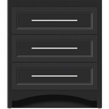 Strasser Woodenwork 45-441 - 30 X 21 X 34.5 Ravenna Town Vanity Ogee Miter Sat Black 3 Drw