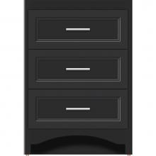 Strasser Woodenwork 44-938 - 24 X 18 X 34.5 Ravenna Town Vanity Ogee Miter Sat Black 3 Drw