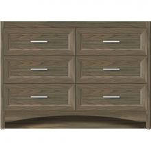 Strasser Woodenwork 46-081 - 48 X 18 X 34.5 Ravenna Town Vanity Ogee Miter Dusky Oak 6 Drw