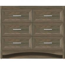 Strasser Woodenwork 45-825 - 42 X 18 X 34.5 Ravenna Town Vanity Ogee Miter Dusky Oak 6 Drw