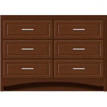 Strasser Woodenwork 46-128 - 48 X 18 X 34.5 Ravenna Town Vanity Ultra Pecan Cherry 6 Drw