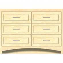 Strasser Woodenwork 46-245 - 48 X 21 X 34.5 Ravenna Town Vanity Ultra Nat Maple 6 Drw