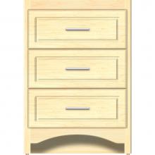 Strasser Woodenwork 45-257 - 24 X 21 X 34.5 Ravenna Town Vanity Ultra Nat Maple 3 Drw