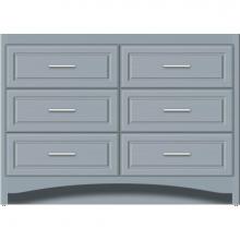 Strasser Woodenwork 46-144 - 48 X 18 X 34.5 Ravenna Town Vanity Ultra Silver Oak 6 Drw