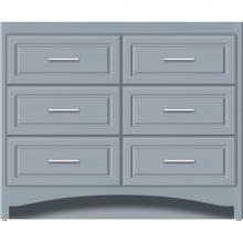 Strasser Woodenwork 46-035 - 42 X 21 X 34.5 Ravenna Town Vanity Ultra Silver Oak 6 Drw