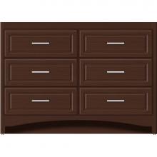 Strasser Woodenwork 46-129 - 48 X 18 X 34.5 Ravenna Town Vanity Ultra Choc Oak 6 Drw