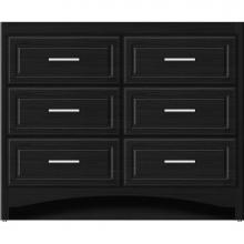 Strasser Woodenwork 45-878 - 42 X 18 X 34.5 Ravenna Town Vanity Ultra Midnight Oak 6 Drw