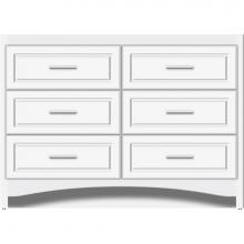 Strasser Woodenwork 46-252 - 48 X 21 X 34.5 Ravenna Town Vanity Ultra Sat White 6 Drw