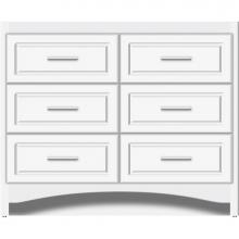 Strasser Woodenwork 46-034 - 42 X 21 X 34.5 Ravenna Town Vanity Ultra Sat White 6 Drw