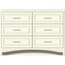Strasser Woodenwork 46-249 - 48 X 21 X 34.5 Ravenna Town Vanity Ultra Sat Biscuit 6 Drw