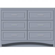 Strasser Woodenwork 46-142 - 48 X 18 X 34.5 Ravenna Town Vanity Ultra Sat Silver 6 Drw