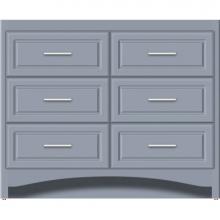 Strasser Woodenwork 45-886 - 42 X 18 X 34.5 Ravenna Town Vanity Ultra Sat Silver 6 Drw