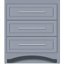 Strasser Woodenwork 45-384 - 30 X 18 X 34.5 Ravenna Town Vanity Ultra Sat Silver 3 Drw