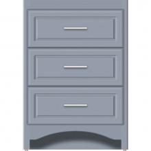 Strasser Woodenwork 45-266 - 24 X 21 X 34.5 Ravenna Town Vanity Ultra Sat Silver 3 Drw