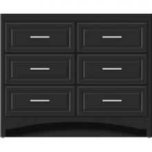Strasser Woodenwork 46-032 - 42 X 21 X 34.5 Ravenna Town Vanity Ultra Sat Black 6 Drw