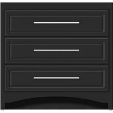 Strasser Woodenwork 45-776 - 36 X 21 X 34.5 Ravenna Town Vanity Ultra Sat Black 3 Drw