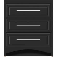 Strasser Woodenwork 45-383 - 30 X 18 X 34.5 Ravenna Town Vanity Ultra Sat Black 3 Drw