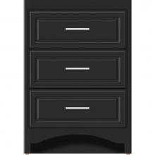 Strasser Woodenwork 45-265 - 24 X 21 X 34.5 Ravenna Town Vanity Ultra Sat Black 3 Drw