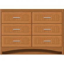 Strasser Woodenwork 46-040 - 48 X 18 X 34.5 Ravenna Town Vanity Beaded Nat Cherry 6 Drw