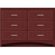 Strasser Woodenwork 46-038 - 48 X 18 X 34.5 Ravenna Town Vanity Beaded Dk Cherry 6 Drw