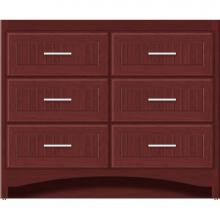 Strasser Woodenwork 45-891 - 42 X 21 X 34.5 Ravenna Town Vanity Beaded Dk Cherry 6 Drw