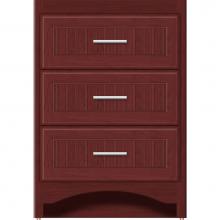 Strasser Woodenwork 44-629 - 24 X 18 X 34.5 Ravenna Town Vanity Beaded Dk Cherry 3 Drw